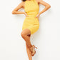 ROBE EN MAILLE WALK THE LINE - JAUNE