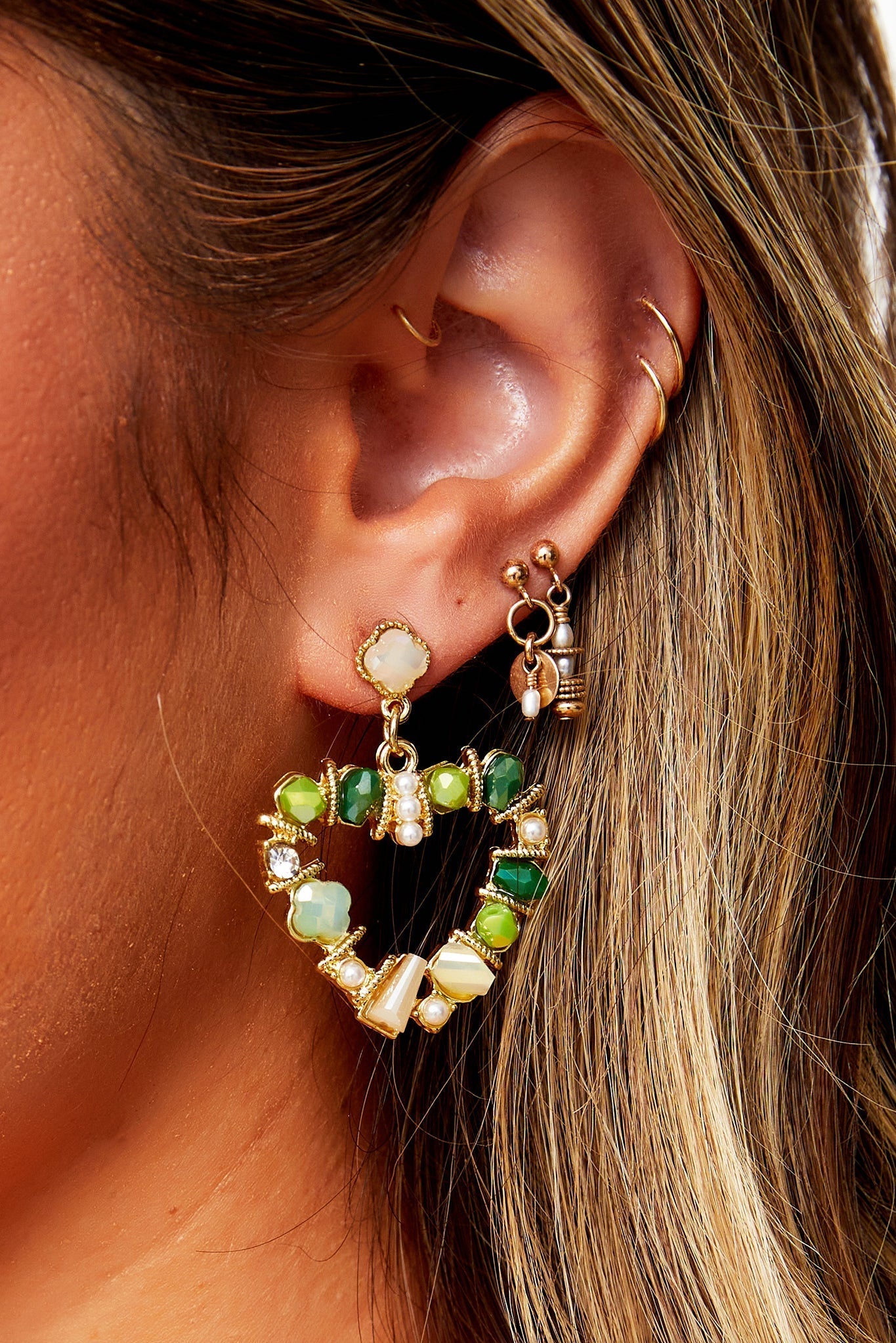 BOUCLES D'OREILLES WAKE ME SOFTLY - VERT