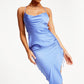 ROBE MIDI WILDCARD - BLEU ACIER