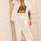 JUPE MIDI EN DENIM FUTURE FACE - BLANC