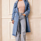 MANTEAU TRENCH EN DENIM DOUBLE TAKE - BLEU