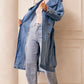 MANTEAU TRENCH EN DENIM DOUBLE TAKE - BLEU