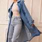 MANTEAU TRENCH EN DENIM DOUBLE TAKE - BLEU