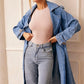 MANTEAU TRENCH EN DENIM DOUBLE TAKE - BLEU