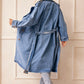 MANTEAU TRENCH EN DENIM DOUBLE TAKE - BLEU