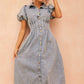 ROBE MIDI EN DENIM AMBER - BLEU